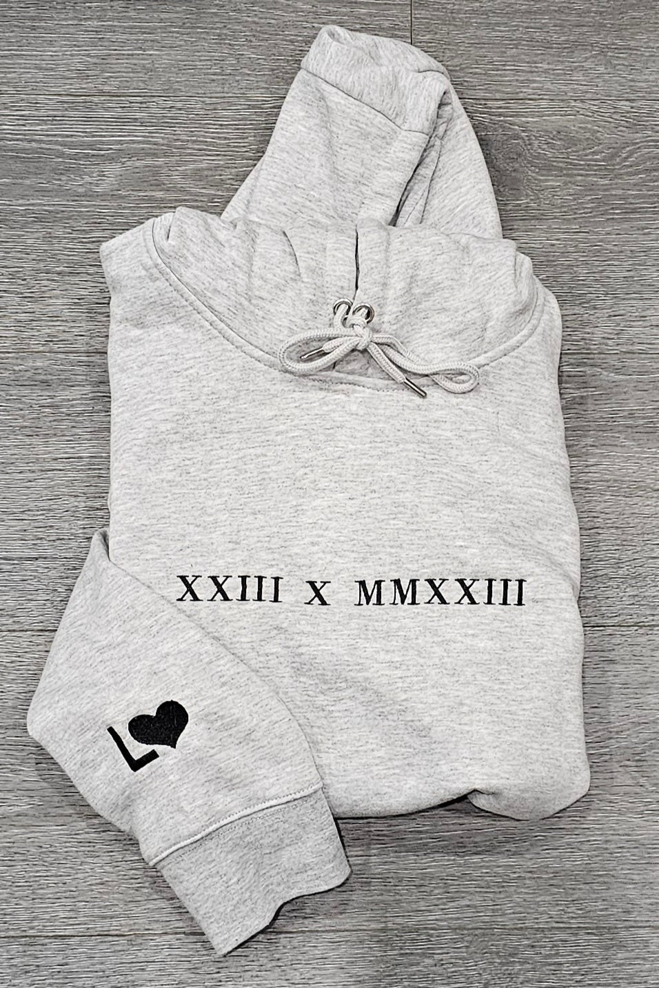 His & Hers Customised Embroidered Anniversary Date Hoodie.