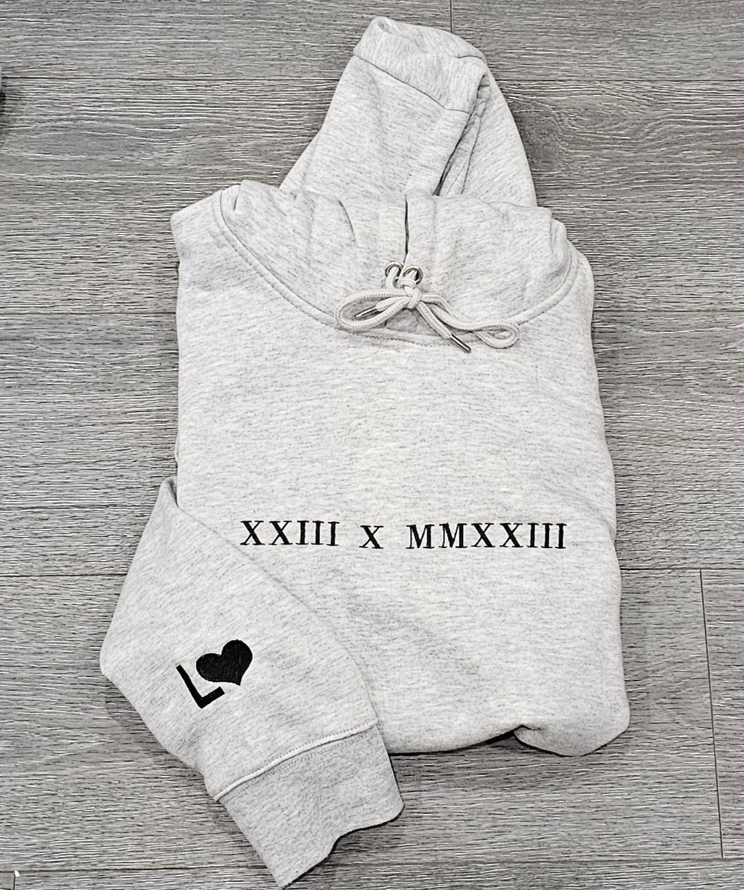 His & Hers Customised Embroidered Anniversary Date Hoodie.