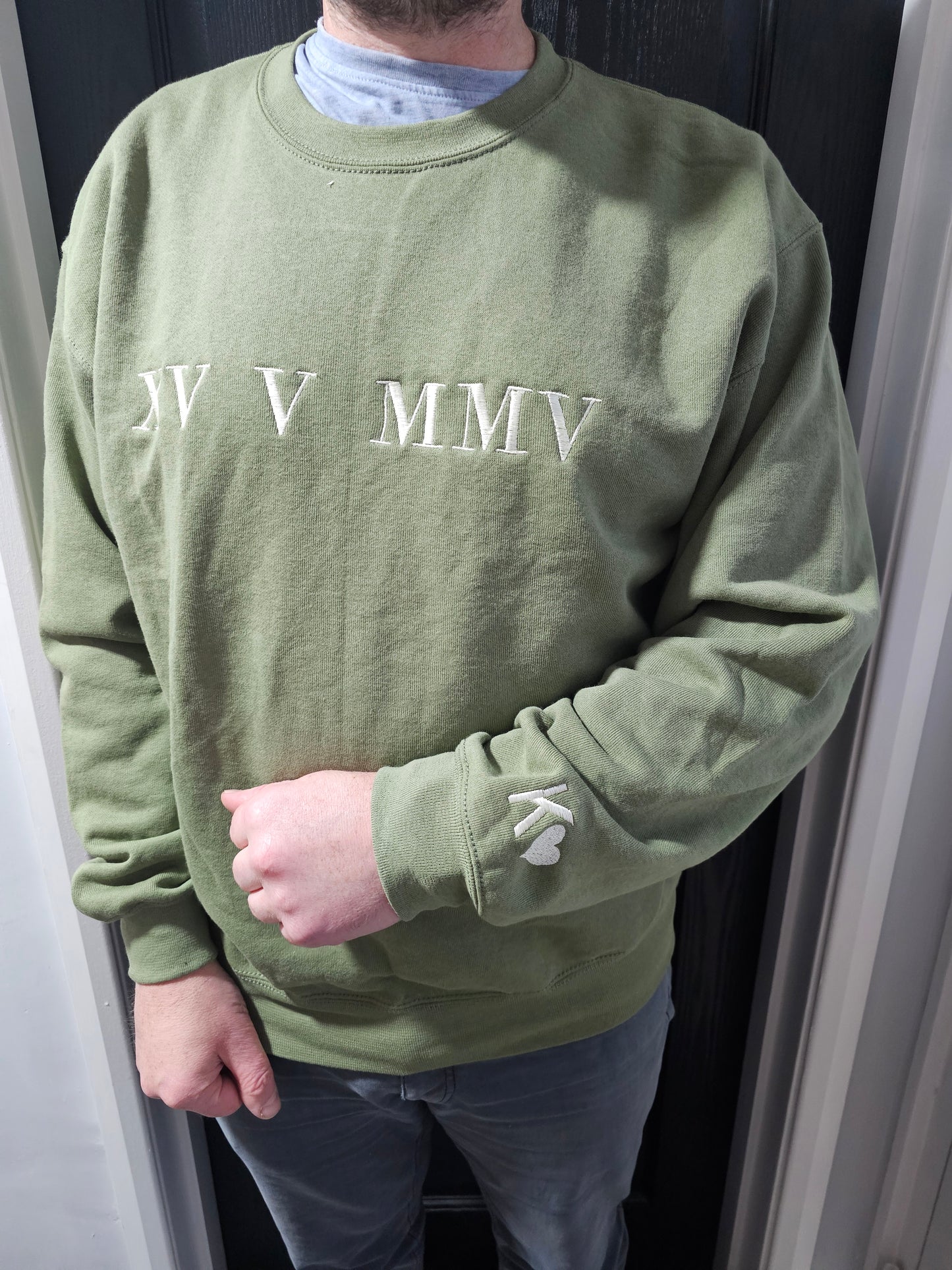 His & Hers Customised Embroidered Anniversary Date Hoodie.