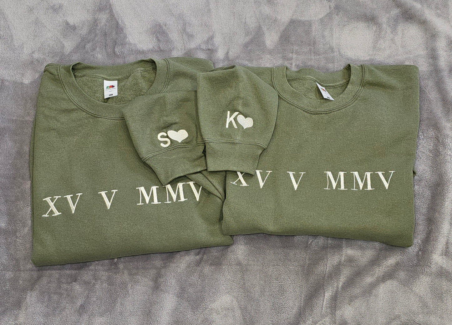 His & Hers Customised Embroidered Anniversary Date Hoodie.