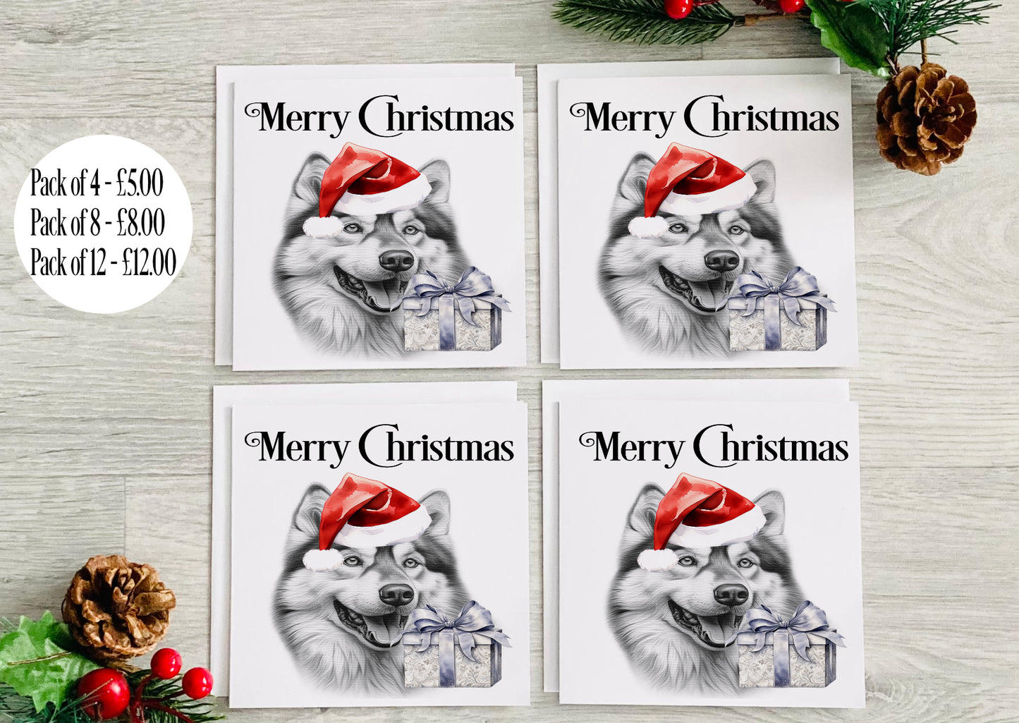 Alaskan Malamute Christmas Card
