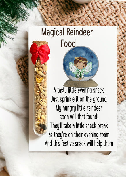 Magical Reindeer Food with Boy In Snow Globe - Blue