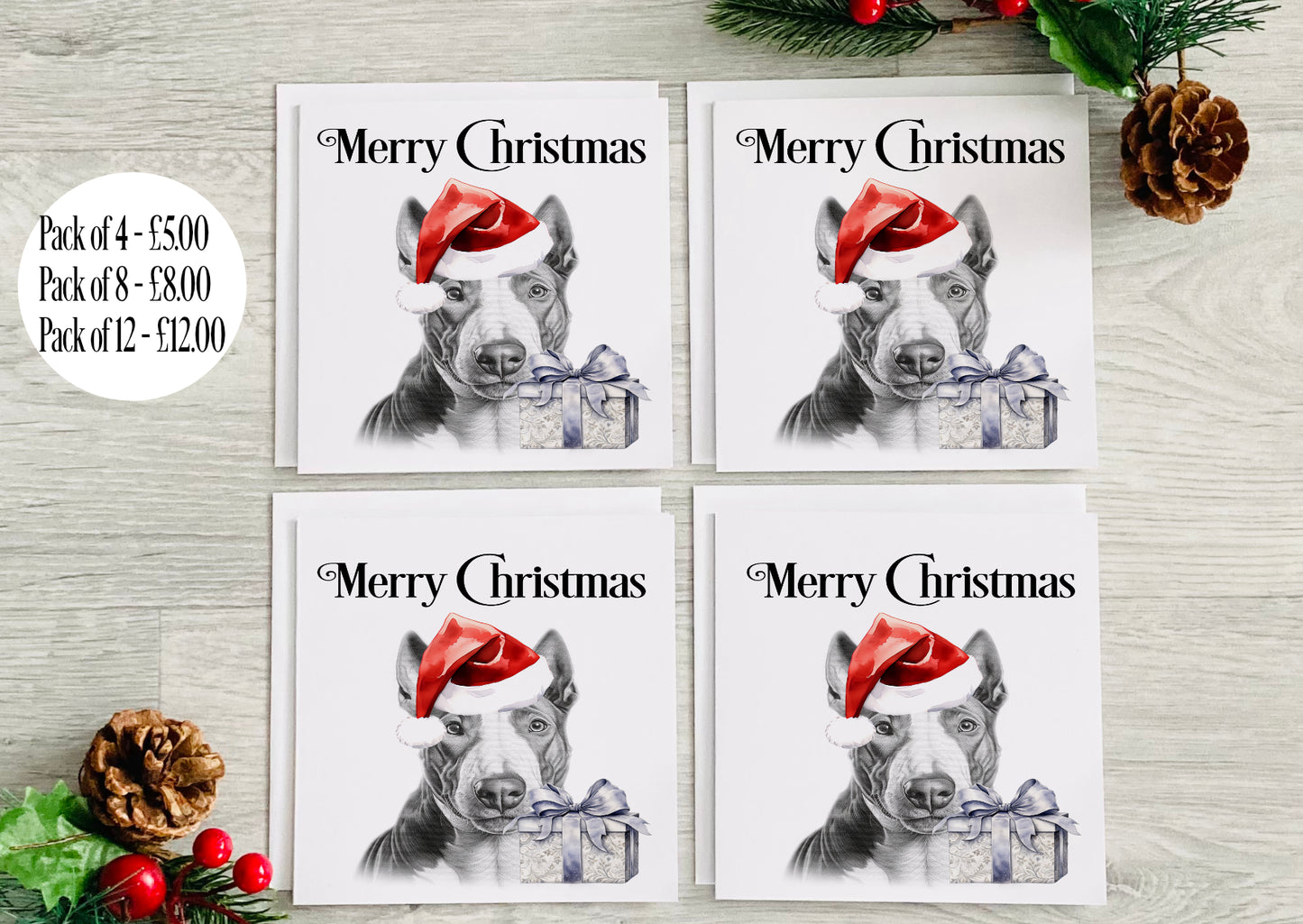 Bull Terrier Christmas Card