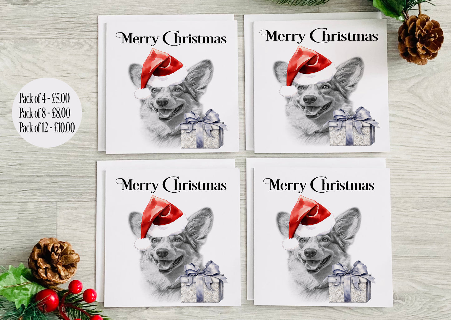Corgi Cardigan Cushion Christmas Card