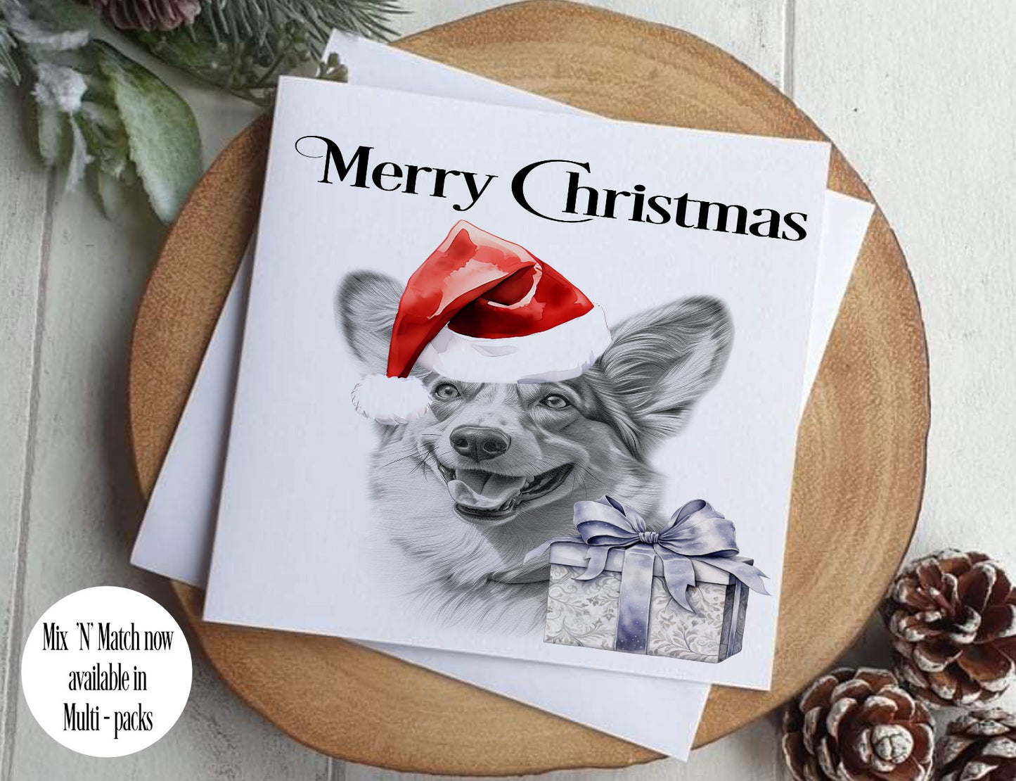 Corgi Cardigan Cushion Christmas Card