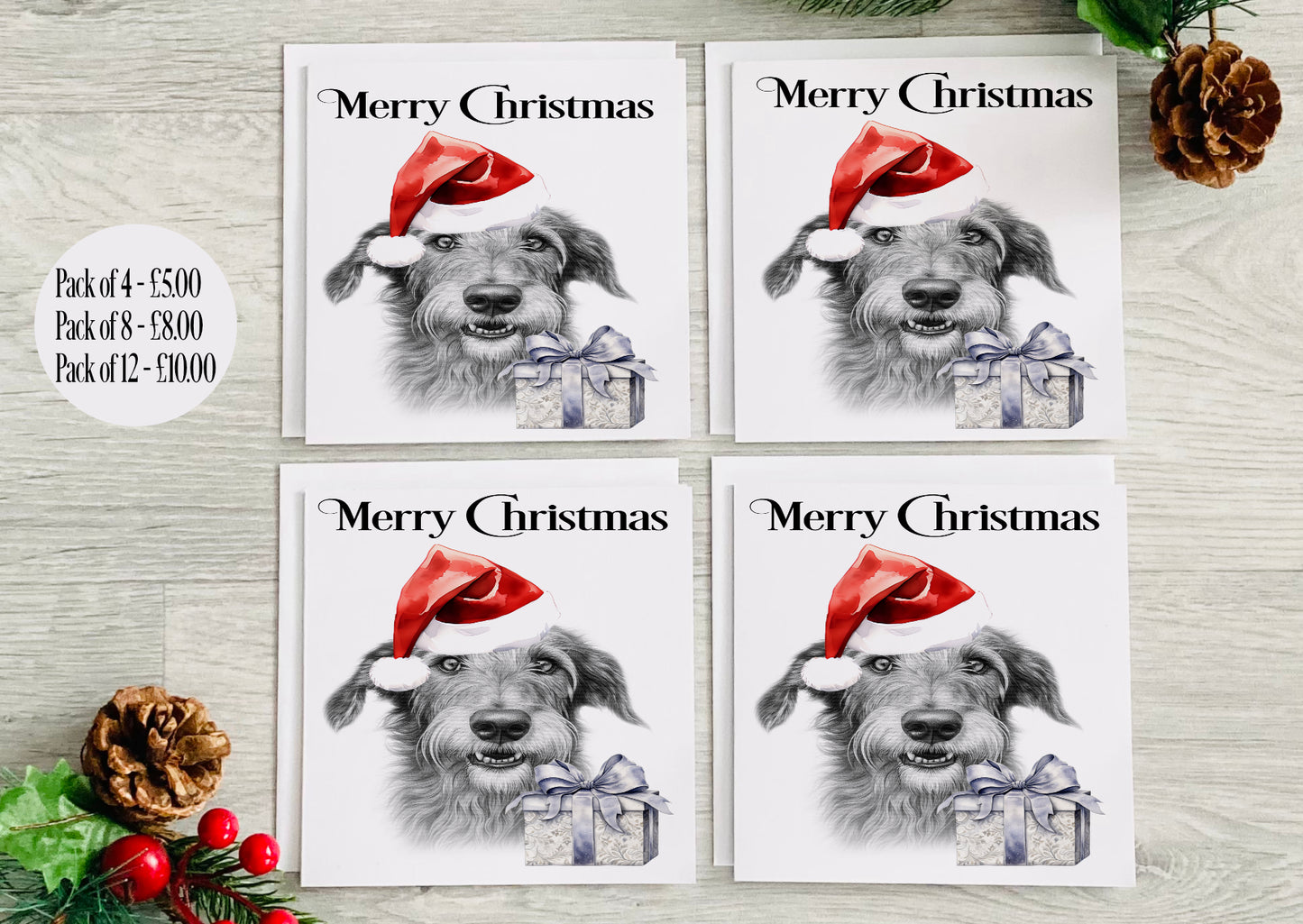 Deerhound Christmas Card