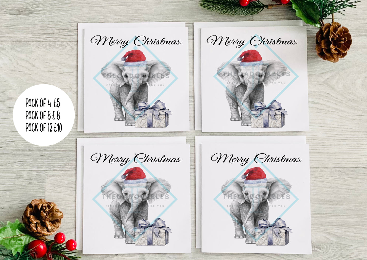 Elephant Christmas Card