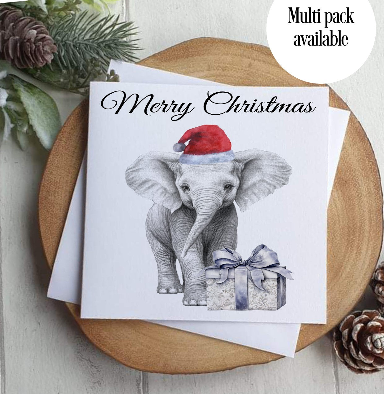 Elephant Christmas Card