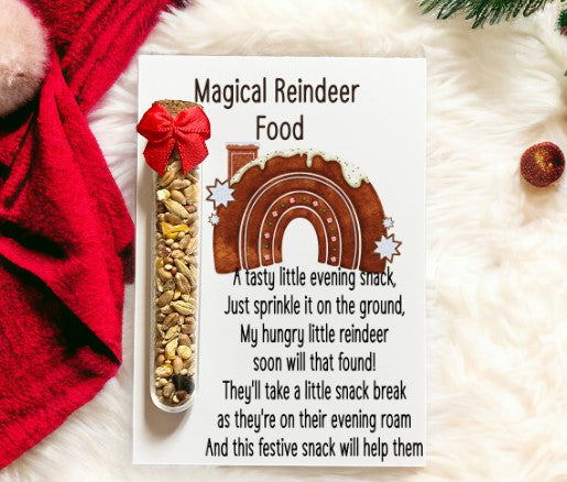 Magical Reindeer Food with a Gingerbread House Themed Rainbow