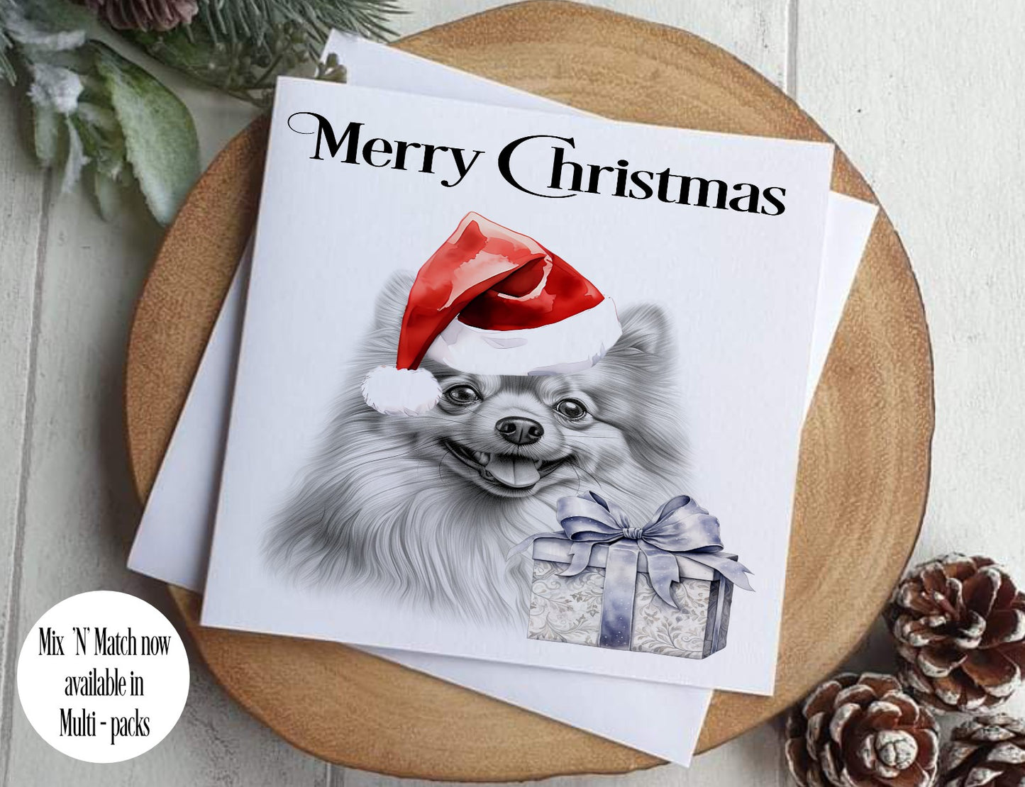 Pomeranian Christmas Card