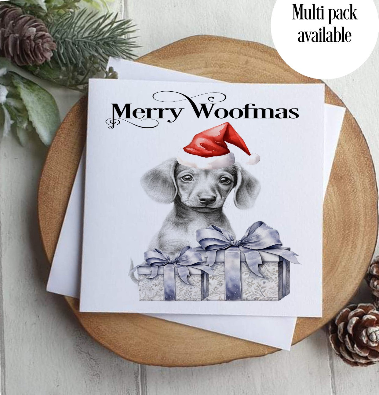 Baby Dachshunds Merry Woofmas - single