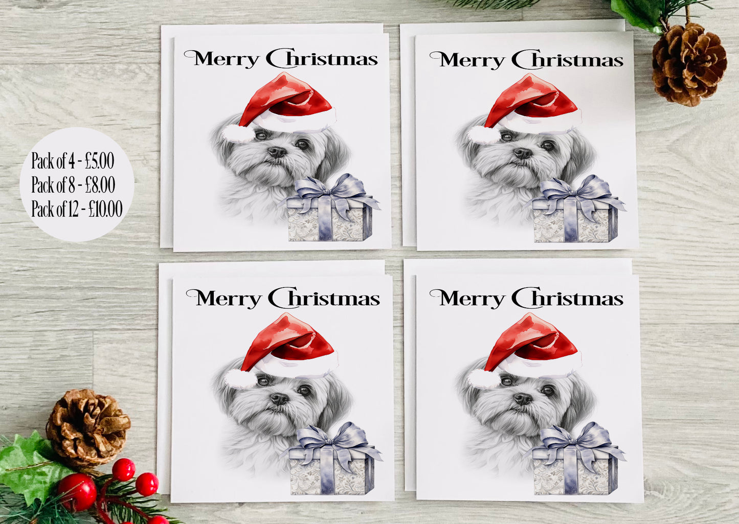 Shih Tzu Christmas Card