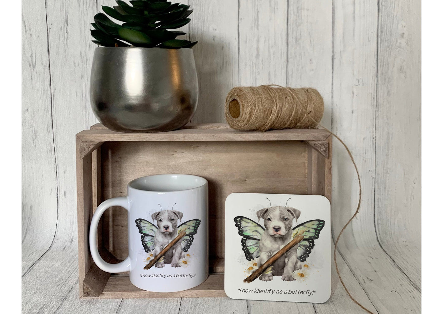 XL bully in disguise Mug, I now Identify as a butterfly, XL Bully mug, dog lover gift idea, xl bully support, - Theoadorables