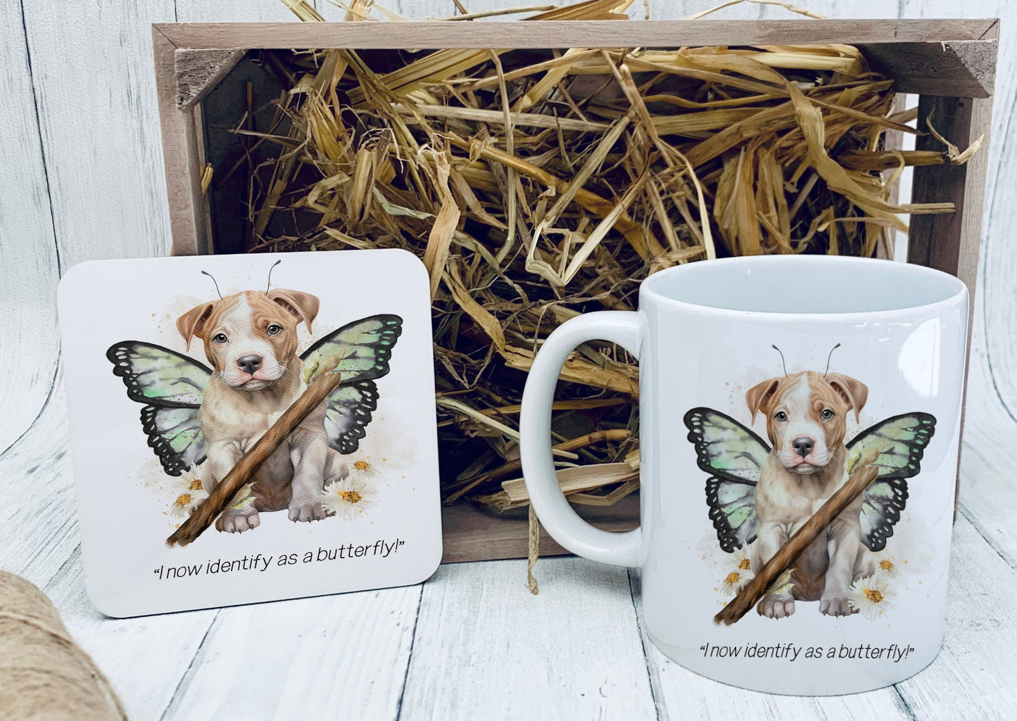 XL bully in disguise Mug, I now Identify as a butterfly, XL Bully mug, dog lover gift idea, xl bully support, - Theoadorables