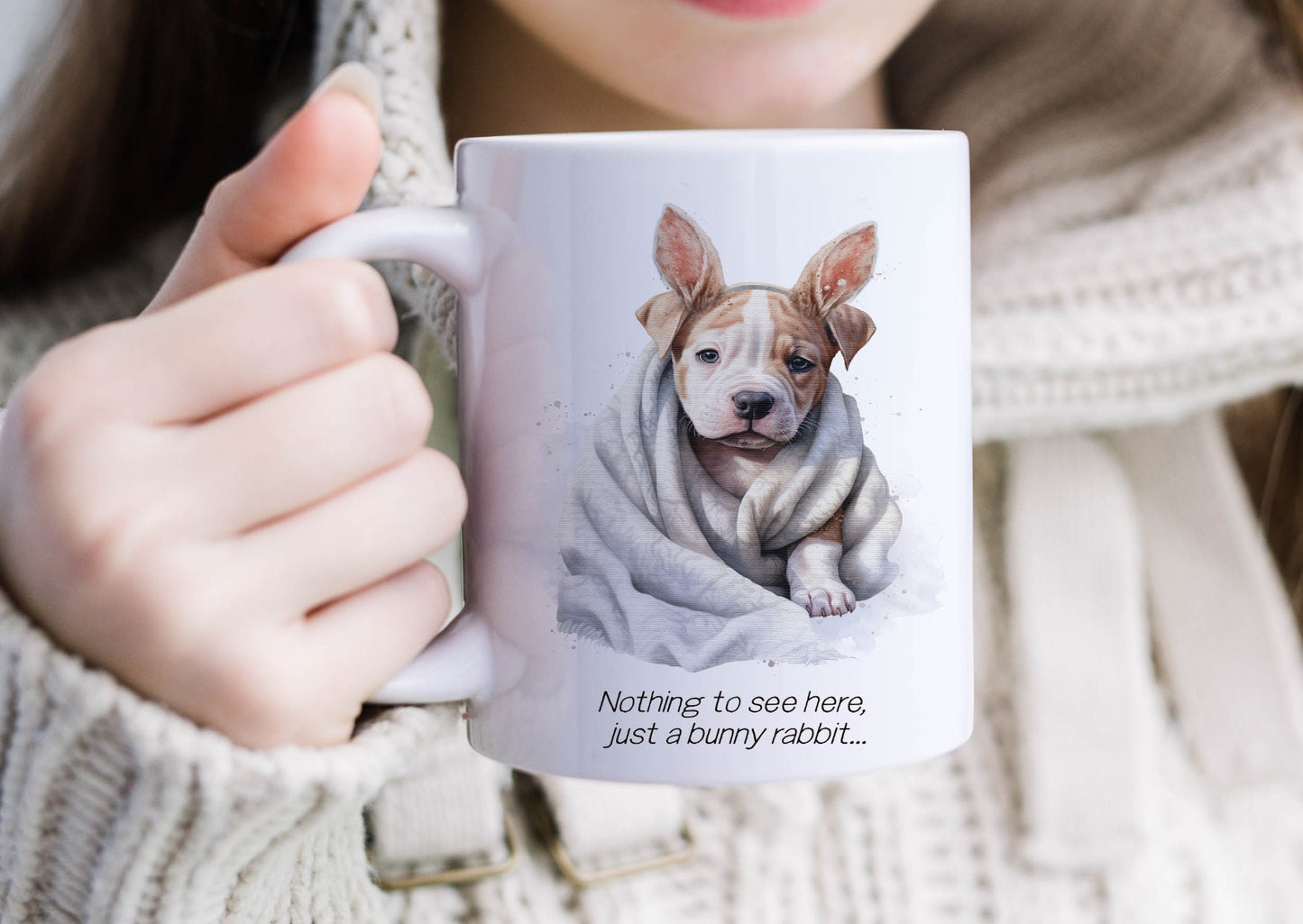 XL bully in disguise Mug, I now Identify as a Rabbit, XL Bully mug, dog lover gift idea, xl bully support, - Theoadorables
