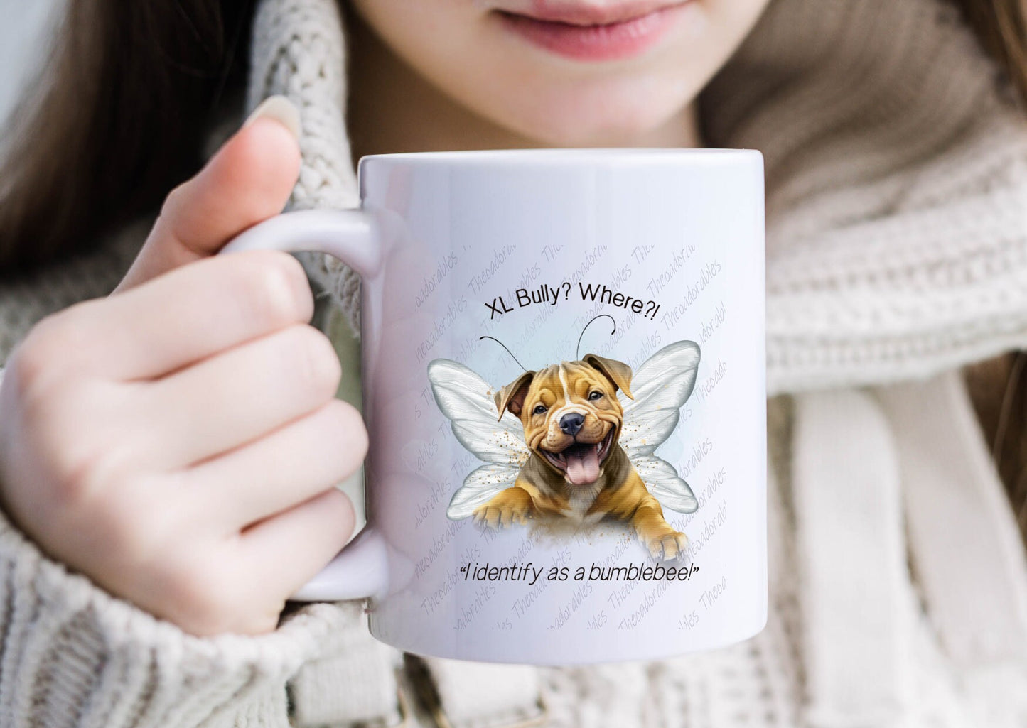 XL bully in disguise Mug, I now Identify as a Bumble Bee, XL Bully mug, dog lover gift idea, xl bully support, - Theoadorables