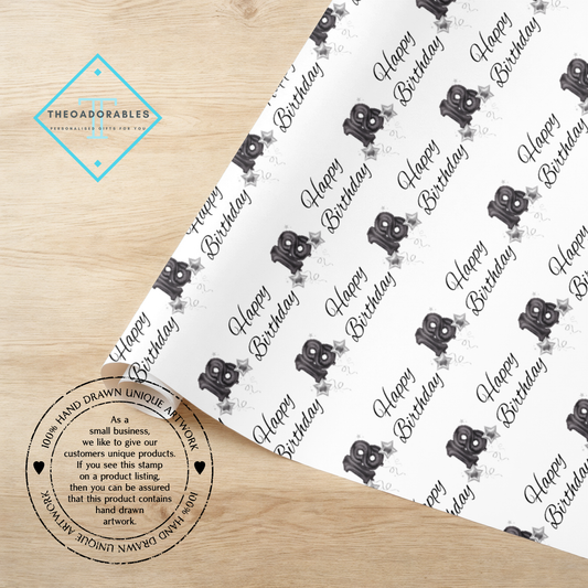 Black Balloon 18th Birthday Wrapping Paper
