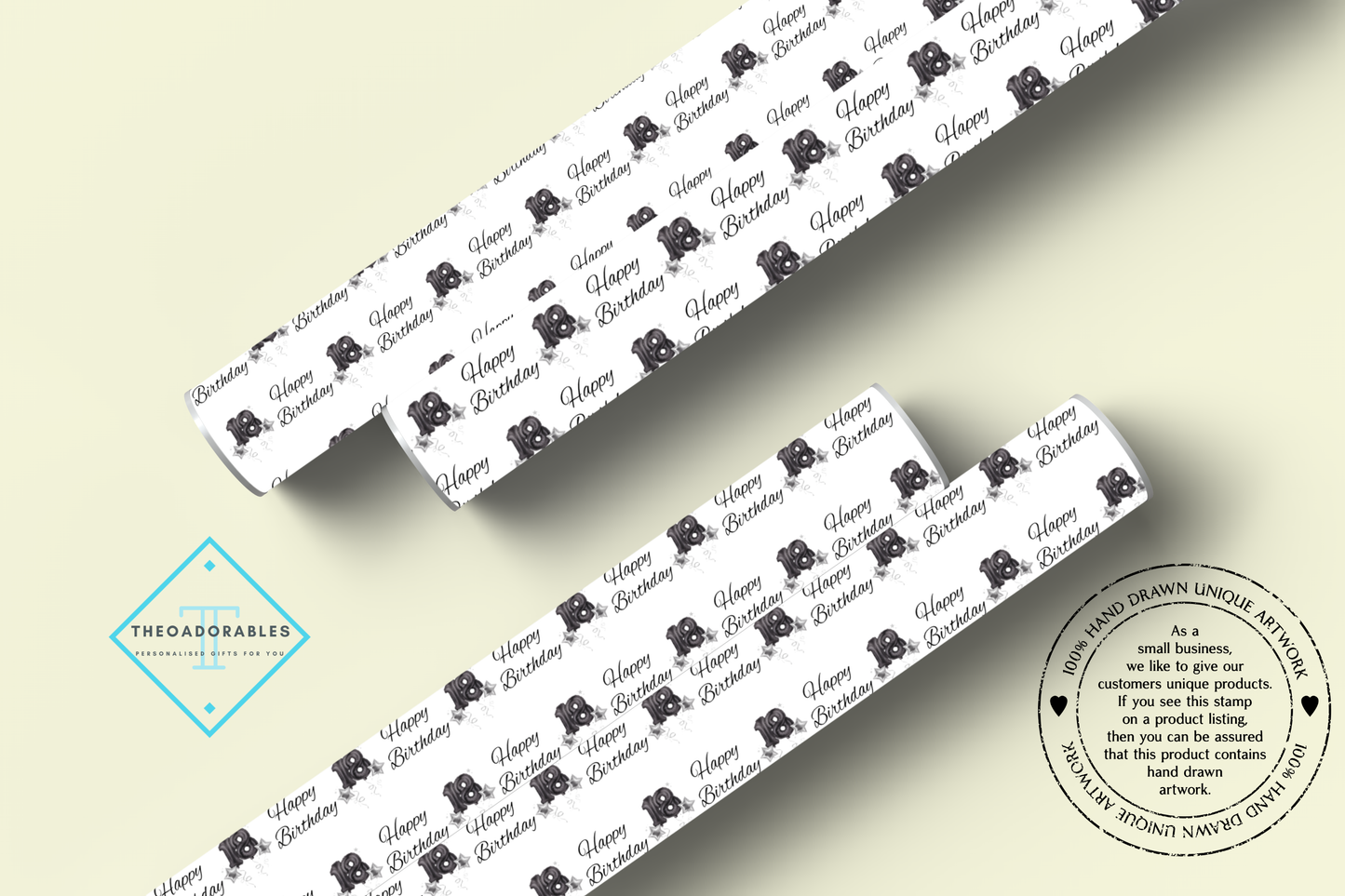 Black Balloon 18th Birthday Wrapping Paper
