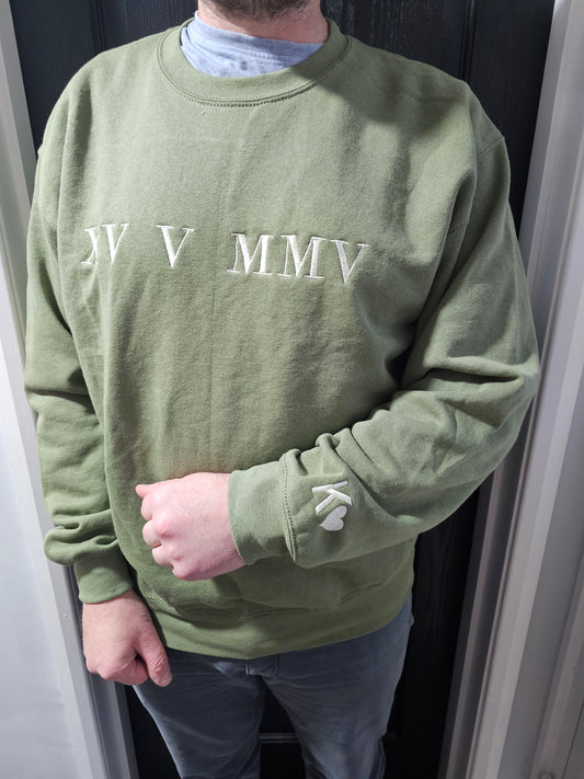 His & Hers Customised Embroidered Anniversary Date Hoodie.