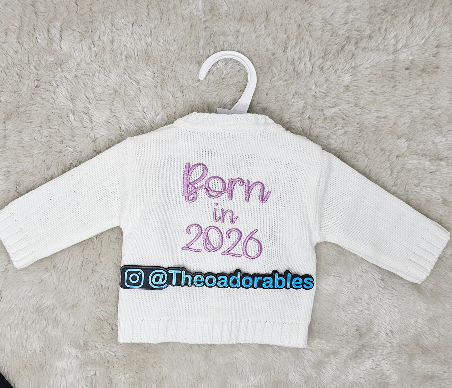 Born in 2026  Signature Embroidered Baby Cardigan