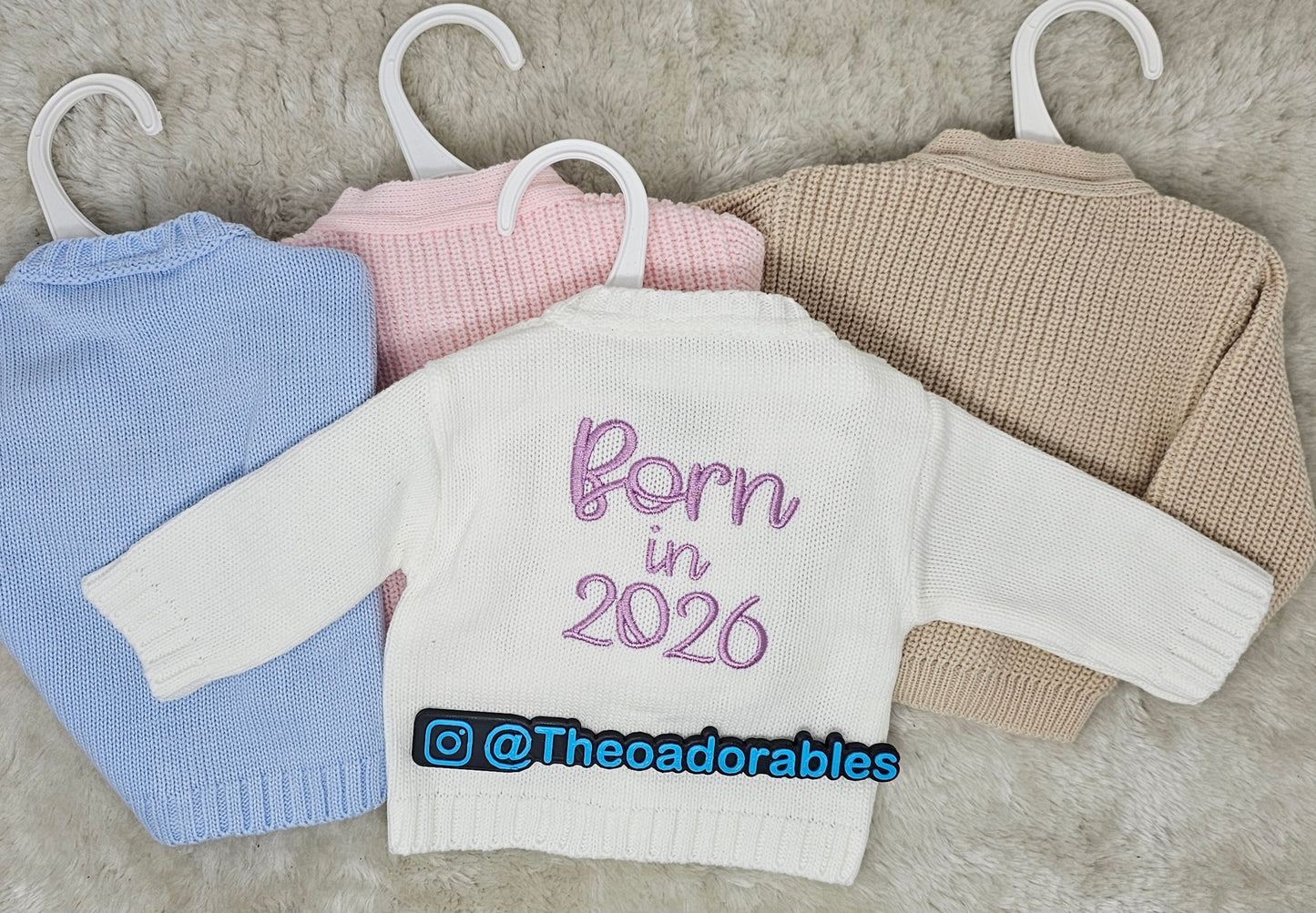 Born in 2026  Signature Embroidered Baby Cardigan