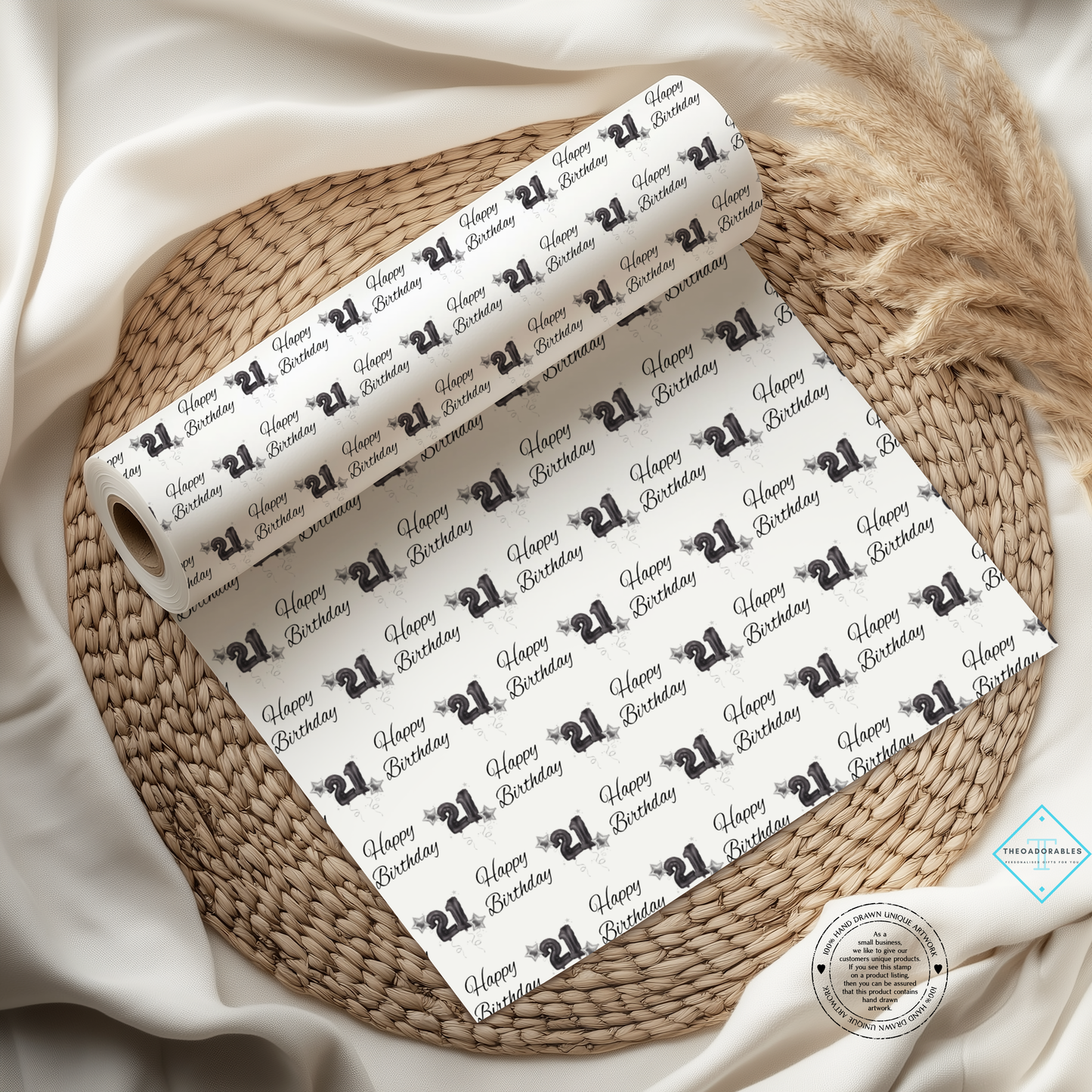 Black Balloon 21st Birthday Wrapping Paper