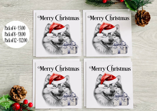 Alaskan Malamute Christmas Card