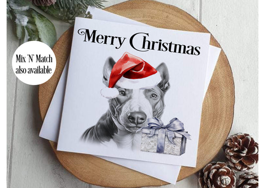 Bull Terrier Christmas Card