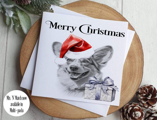 Corgi Cardigan Cushion Christmas Card