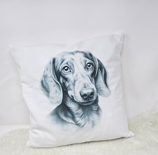 SKETCHED DRAWN ADULT DACHSHUND CUSHION