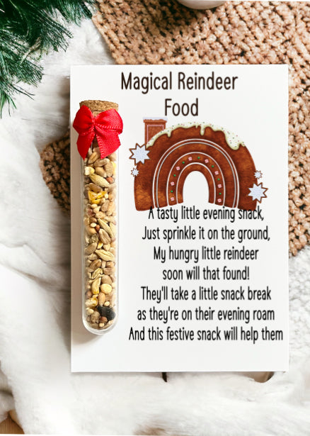 Magical Reindeer Food with a Gingerbread House Themed Rainbow