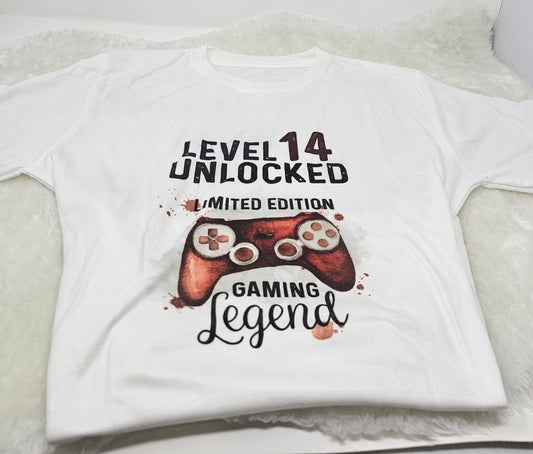 Level 14 Unlocked - Red Game Controller T-shirt