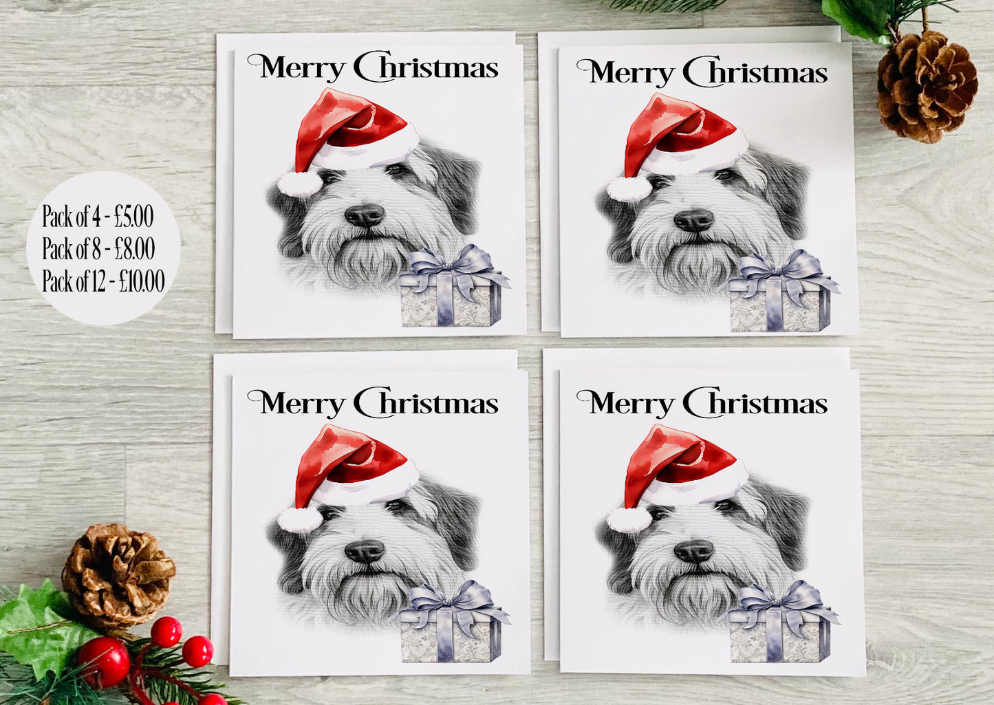 Old English Sheepdog Christmas Card