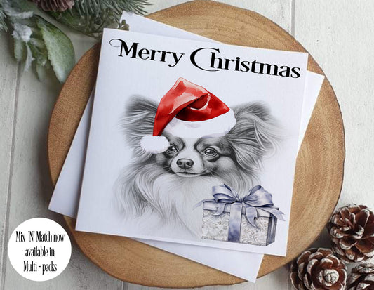 Papillon Christmas Card